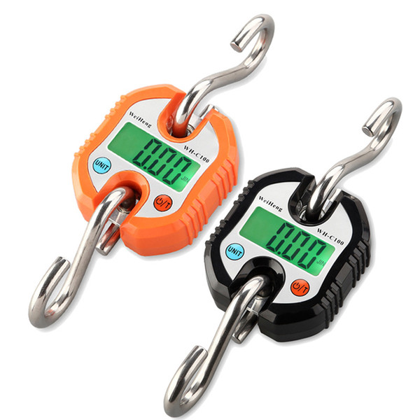 Black Orange 150kg Portable Digital Hanging Scale Electronic Crane Fishing Balance Weight Scale Hook