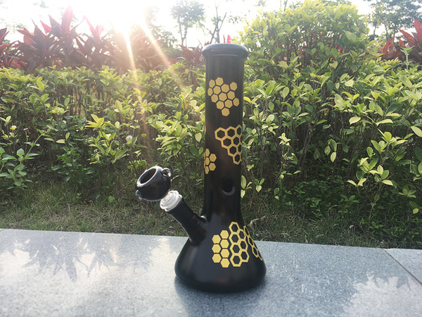 glass oil pipes for smoking manufacturer direct sale, 10.62inch black glass pipe ,glass bongs free shipping,Golden pattern