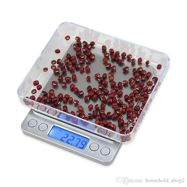 Electronic household scales Kitchen Weight Balance Scale High Accuracy Jewelry Food Diet Scales with 2 Strays