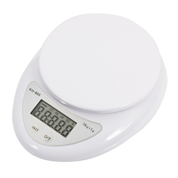 5Kg/1g Kitchen Mail LCD Digital Scale White