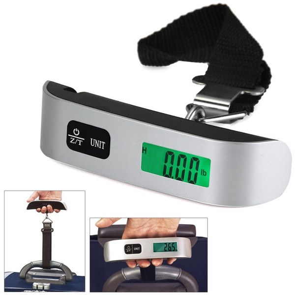 Mini Digital Luggage Scale Hand Held LCD Electronic Scale Electronic Hanging Scale Thermometer 50kg Capacity Weighing Device