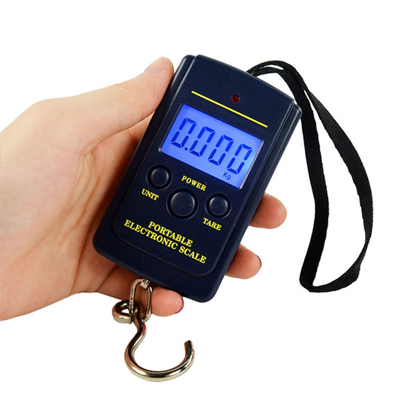 40kg Mini Digital Scales LCD Display Hanging Luggage Fishing Weight Fine Weighing Balance Libra Steelyard Scale Household Scales HH7-1947