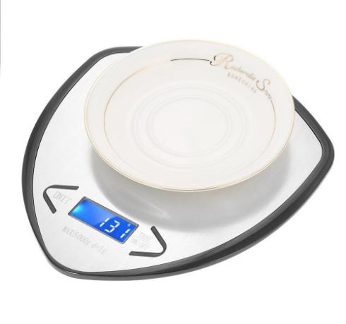 5KG/1g LED Backlight Digital Kitchen Scale Multifunction Food Scale G/LB/OZ Stainless Steel Weight Balance Tare Function Scale