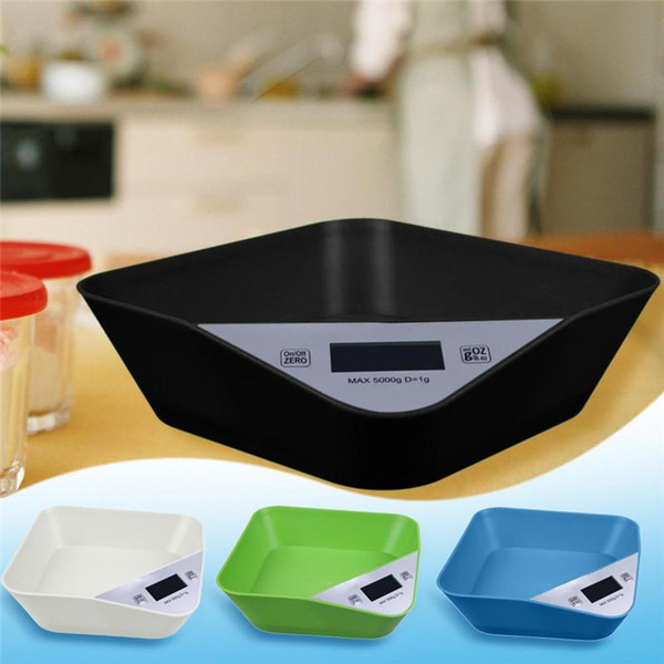 Digital Kitchen Scale Measuring Bowl Scale with Detachable Bowl Food Diet Postal Weight 5kg/1g w/ Bowl Tare Brand 6 colors