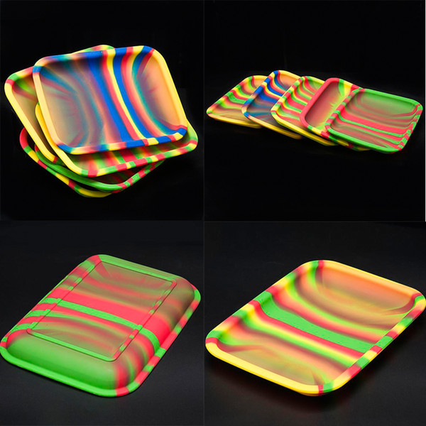 Sample Silicone Rolling Tray Heat-resistant Size 20cm* 15cm*2cm Tobacco Handroller Cigarette Smoking Accessories Storage Tray Proof Dab Rig