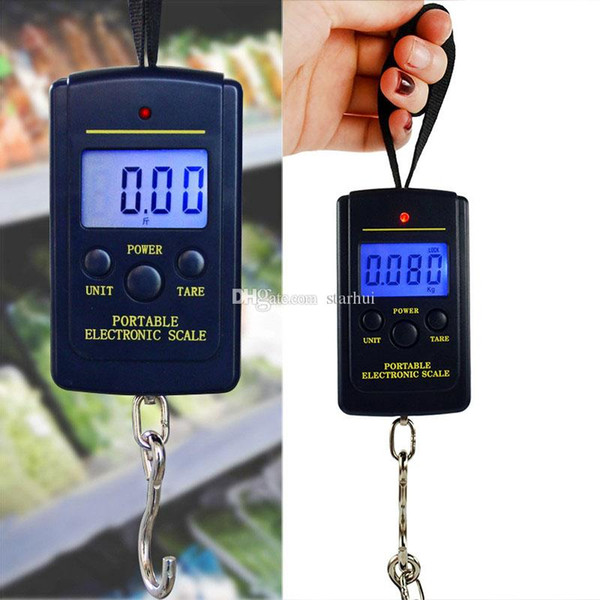 40kg Mini Digital Scales LCD Display Hanging Luggage Fishing Weight Fine Weighing Balance Libra Steelyard Scale Household Scales WX9-1161