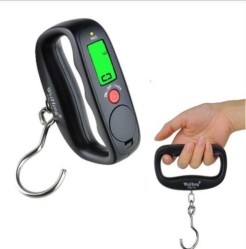 Hand-held portable electronic baggage hanging scale Handheld electronic hanging express scale wrapped fishing spring scale 50kg 10g.