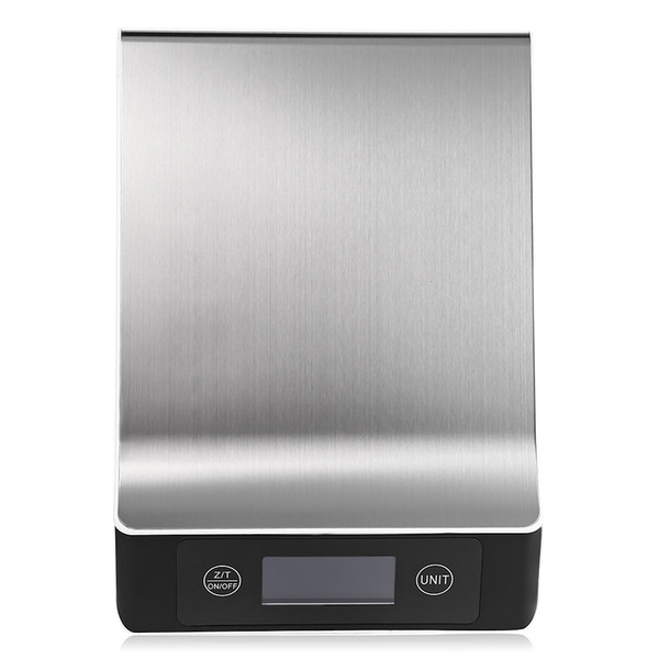 Digital Multifunction Kitchen Food Weighing Scale with Back-lit LCD Display Fingerprint Resistant Stainless Steel Platform