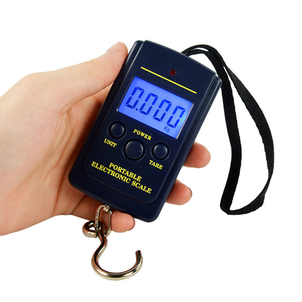 Free shipping by dhl 50pcs 40Kg Digital Scales LCD Display hanging luggage fishing weight scale lin3933