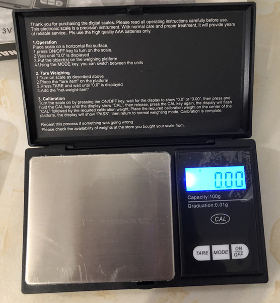 100g 0.01g Precision Jewelry Scale For Gold Bijoux Diamond Black Mini Pocket digital scale Portable Weight Balance Gram