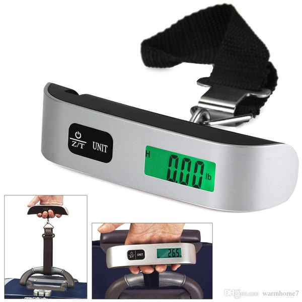 Mini Digital Luggage Scale Hand Held LCD Electronic Scale Electronic Hanging Scale Thermometer 50kg Capacity Weighing Device +NB88