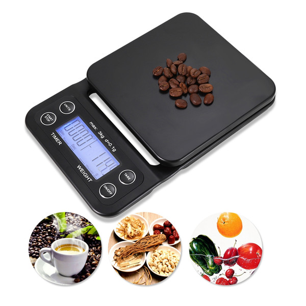 3KG 0.1g Portable Mini Electronic Digital Scales Pocket Case Postal Kitchen Jewelry Weight Balanca Digital Kitchen Scale + Timer