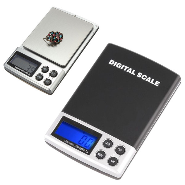 100pcs/lot 2000g x 0.1g Electronic Digital Jewelry Weighing Portable Kitchen Scales Balance