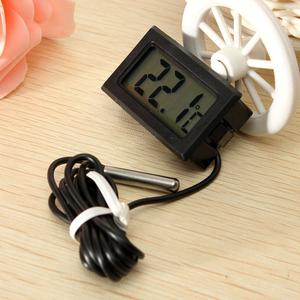 2015 Free Shipping White LCD Digital Embedded Thermometer Hygrometer Probe Meter for Incubator Aquarium Reptile Greenhouse