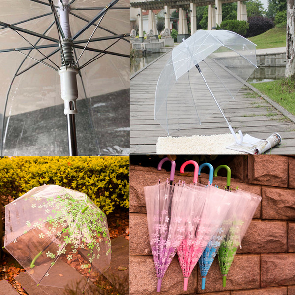 Transparent Umbrellas Deep Dome Umbrellas Wind Resistance Arch Umbrella Transparent Mushroom Cherry Blossom Decoration Party Waterproof