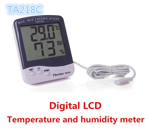 NEW KTJ TA218C TA 218C hygrometer Thermometer with probe Temperature and humidity meter with big Digital LCD screen