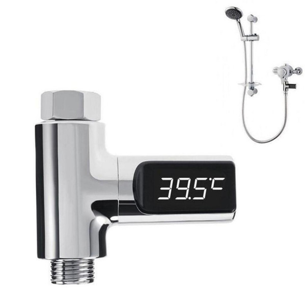 LED Digital Shower Thermometer Water Measure Temperature Rotatable Self-Powered Healthy Water Thermometer Monitor Household Tools