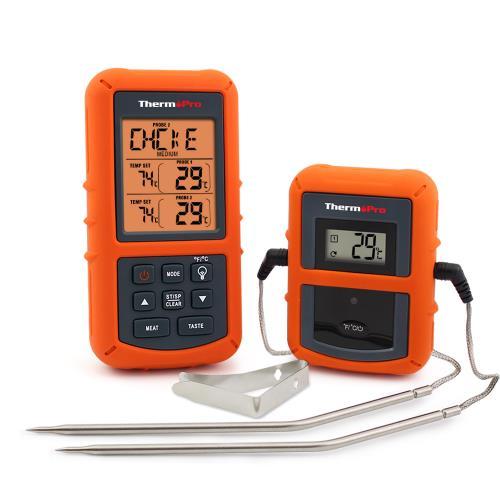 TP-20 Remote Wireless Digital BBQ, Oven Thermometer Home Use Stainless Steel Probe Large Screen with Timer