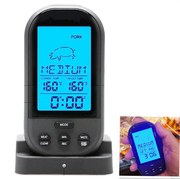 50pcs/lot by dhl or fedex Digital Wireless Remote Meat Thermometer Kitchen Food Barbecue Temperature Meter For Oven