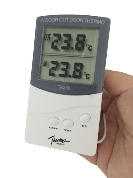 LCD Digital Indoor Outdoor Thermometer With Hygrometer TA388 Household Thermometers 1.5 Meter Sensor Wire Free Shipping