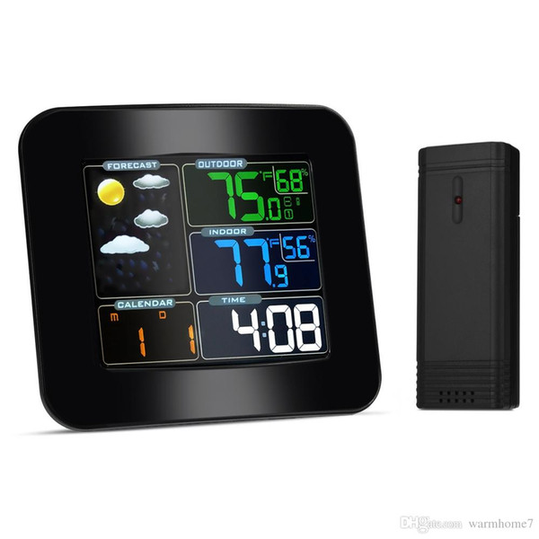 Multifunctional Wireless Color Weather Station LCD Electronic Temperature Humidity Meter Digital Indoor Outdoor Forecast