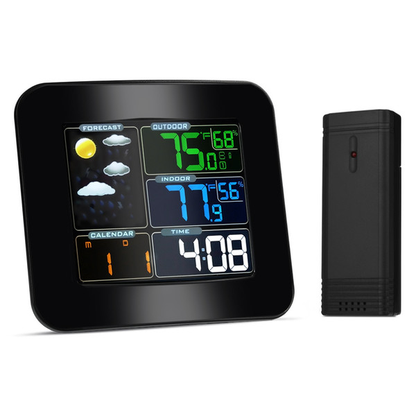 Multifunctional Wireless Color Weather Station LCD Electronic Temperature Humidity Meter Digital Indoor Outdoor Forecast