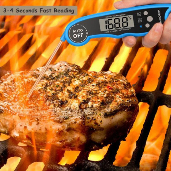 Stainless Steel Food Cookin Collapsible Digital Cooking Food Thermometer Measuring Instrument Meat Household Detector Kitchen Grill DH0150