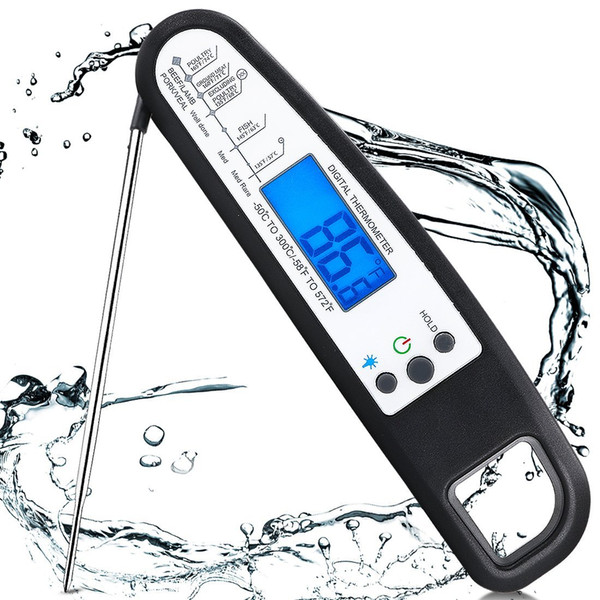 Instant Read Digital Cooking Thermometer - Ultra Fast Precision Meat Thermometer with Foldable Internal Probe, Ideal for Kitchen, Bar