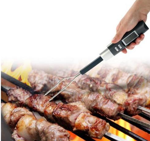 Stainless Steel Barbecue Fork Cooking Thermometer For Food / Meat / BBQ Kitchen Thermometer