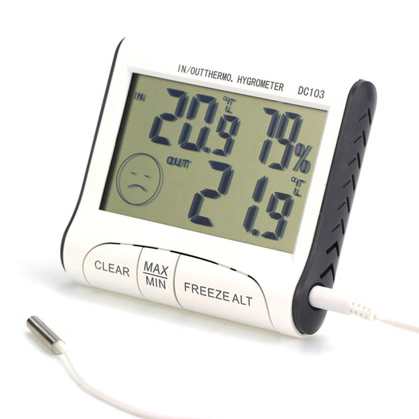 Home Use DC103 LCD Digtal Display Thermometer Weather Station Humidity Temperature Hygrometer Outdoor Indoor Household AAA739