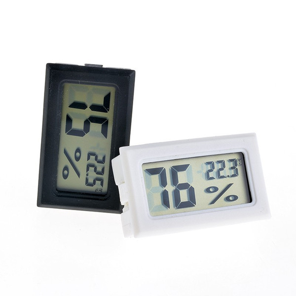 Mini Digital LCD Thermometer Hygrometer Temperature Humidity Meter Thermometer probe white and Black in stock Free shipping