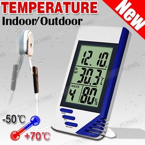 Digital Indoor/Outdoor Home Office LCD Temperature Humidity Meter Thermometer