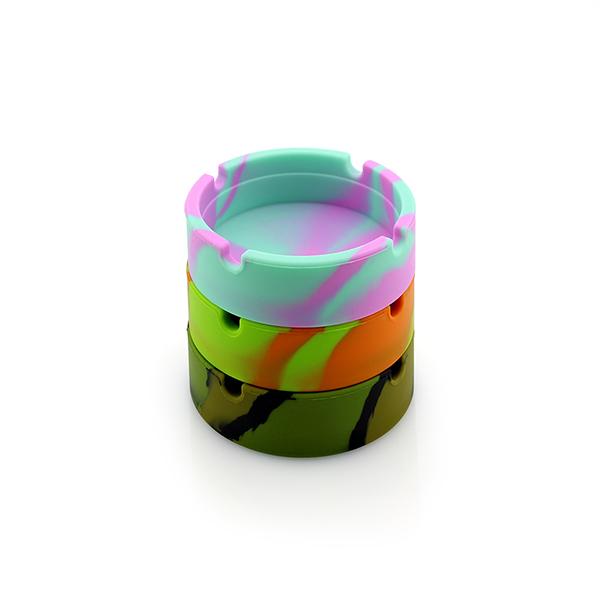 Silicone Ashtray Round Camouflage Portable Soft Fashion Shatterproof Cigar Rubber Ashtrays 8.3CM Pocket Size Smoking Accessories