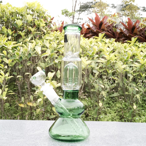 glass oil pipes for smoking manufacturer direct sale, Newest 9.8 Inch 5mm Thick green Glass Bong,free shipping