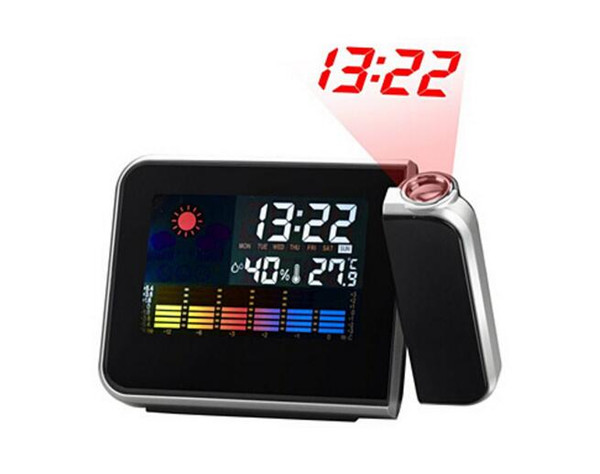 Electronic Digital LCD Alarm Clock Timer Projector Thermometer Moisture Meter Weather Station