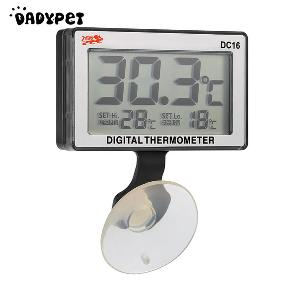 LCD Digital Fish Tank Aquarium Thermometer Submersible Water Temperature Meter 0C~50C High/Low Temperature Alarm