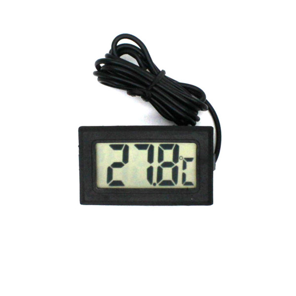 New sales Professinal Mini LCD FY-10 Digital Thermometer Temperature Sensor Fridge Freezer Thermometer -50~110C Controller GT black 50pcs