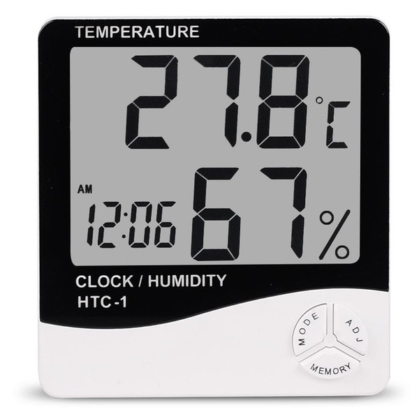 2018 Indoor home electronic digital large screen temperature hygrometer plus time alarm clock