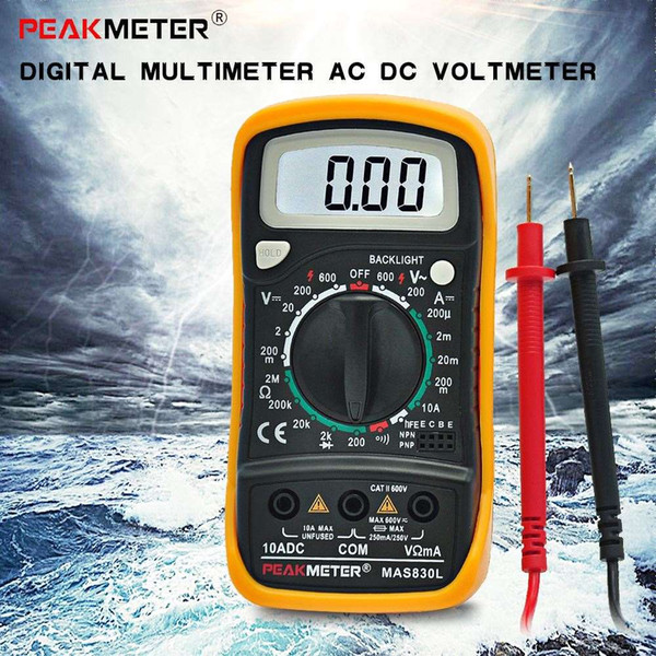 High Quality MAS830L Digital LCD Multimeter Voltmeter Ammeter AC DC OHM Volt Tester Test Current Free Shipping