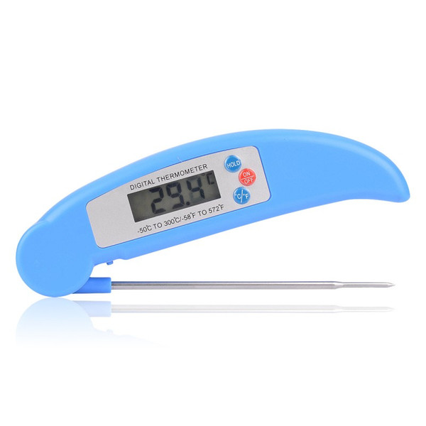 Heat Resistant Thermometers Auto Off Easy To Read Digital Thermometer Stainless Steel Fold Probe Kitchen Thermograph New Arrival 18sn B