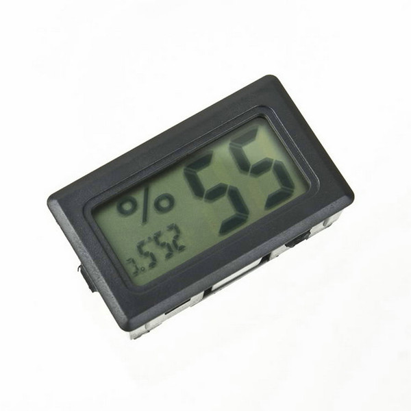 Mini Digital LCD Thermometer Hygrometer Fridge Freezer Temperature Humidity Meter Black FreeShipping Brand