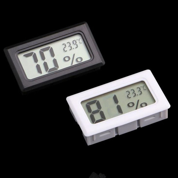 new black/white Mini Digital LCD Environment Thermometer Hygrometer Humidity Temperature Meter In room refrigerator icebox