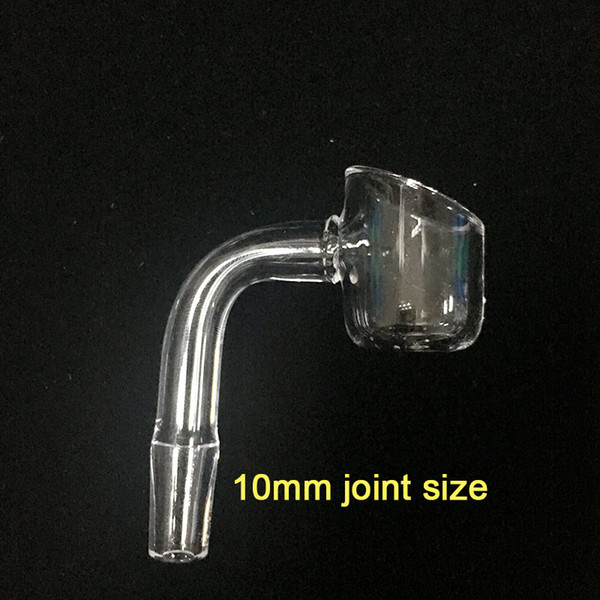 Free Shipping 100% Real Quartz Banger Nail Male 10mm Joint 90 Degree 2mm Thick XL Domeless Quartz Nail For Glass Bubbler Water Pipes