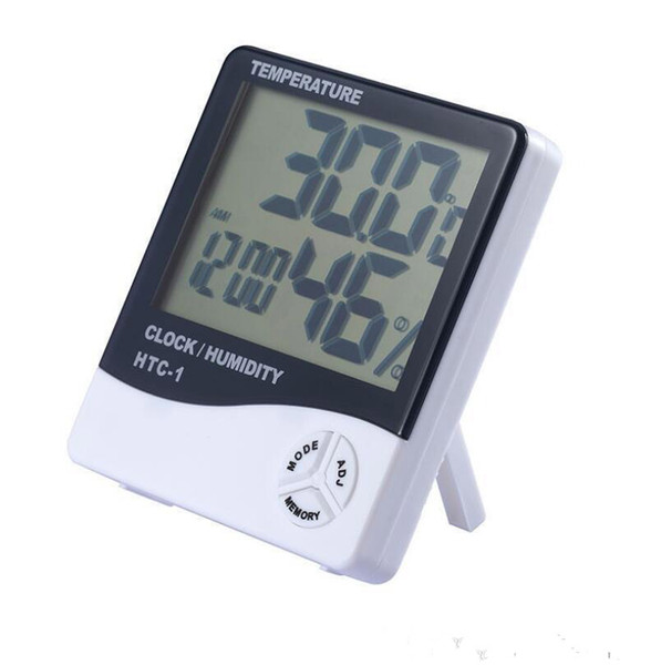 Digital Weather Station Indoor Digital C/F Thermometer Hygrometer Clock Office LCD Temperature Humidity Meter Monitor