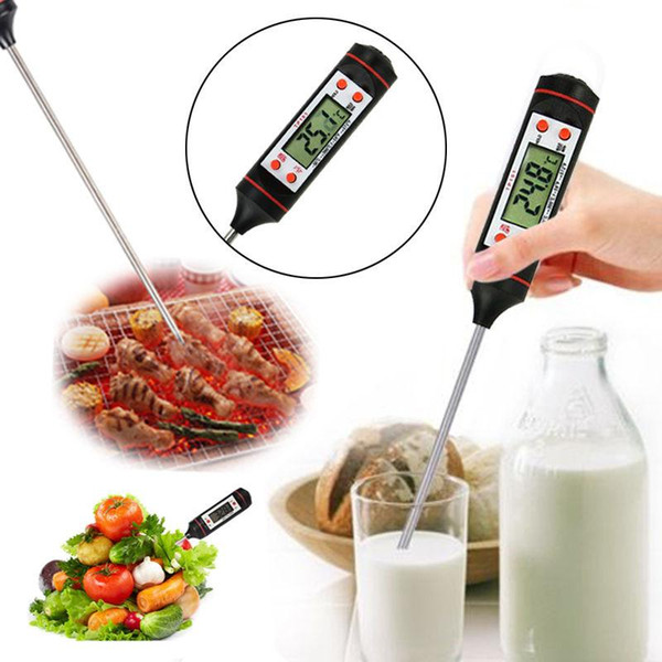 Digital Cooking Food Probe Meat Household Thermometer Gauge Kitchen BBQ 4 Buttons Stainless Steel Food Cooking BBQ Meat Steak 17090703