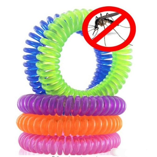 500pcs New Mosquito Repellent Bracelet Stretchable Elastic Coil Spiral hand Wrist Band telephone Ring Chain Anti-mosquito bracelet