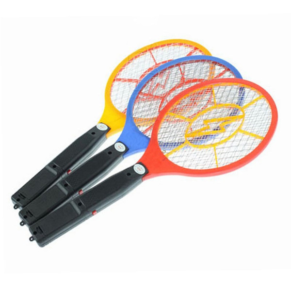 NEW fashion handheld electronic mosquito bug zapper flyswatter racket LED light indicator for camping hiking B-DW