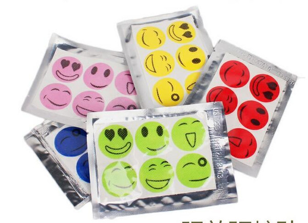 200set ( 1Set 6pcs ) New Hot Mosquito Repellent Patch Smiling Face Drive Midge Mosquito Killer Cartoon Anti Repeller Sticker TPA001