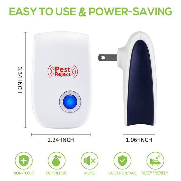 Electronic Ultrasonic Pest Control Equipment Mosquito Repellent for Repels Bed Bugs Mice Flies Cockroaches Ants Spiders Other Insec A5907