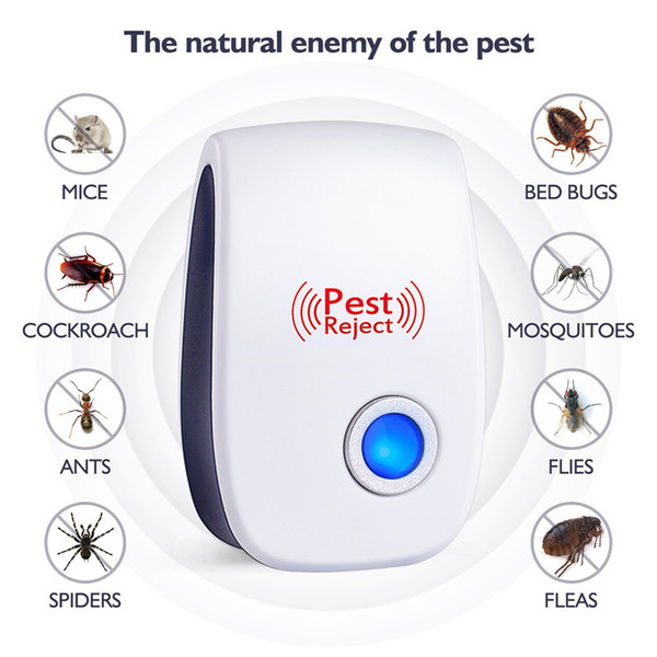 Electronic Ultrasonic Pest Repellent Pest Control Equipment Mosquito Repellent for Repels Bed Bugs Mice Flies Cockroaches Ants Spiders A5907